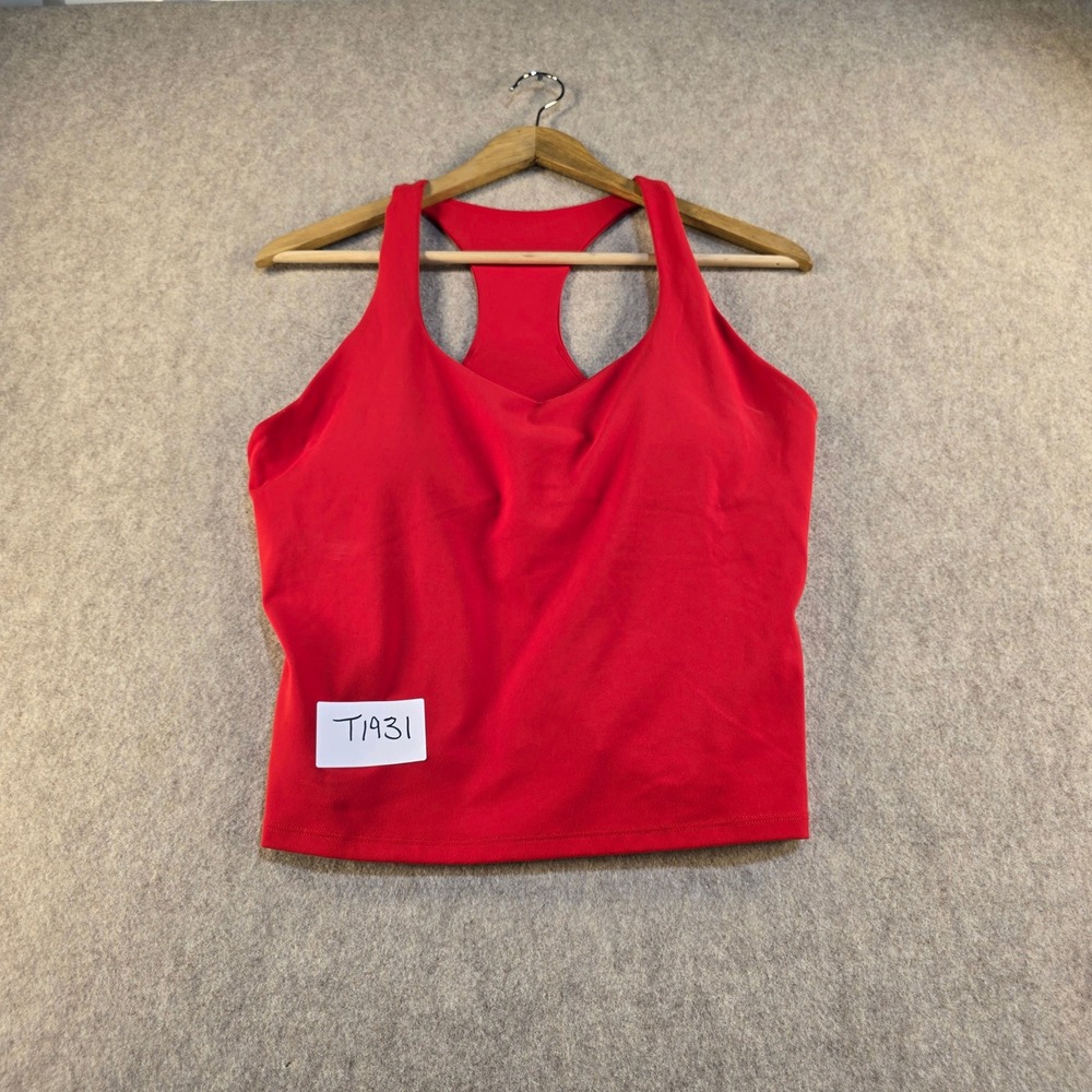 Fabletics Red Racerback Tank Top V-Neck Athletic Gym Workout Shirt T1931